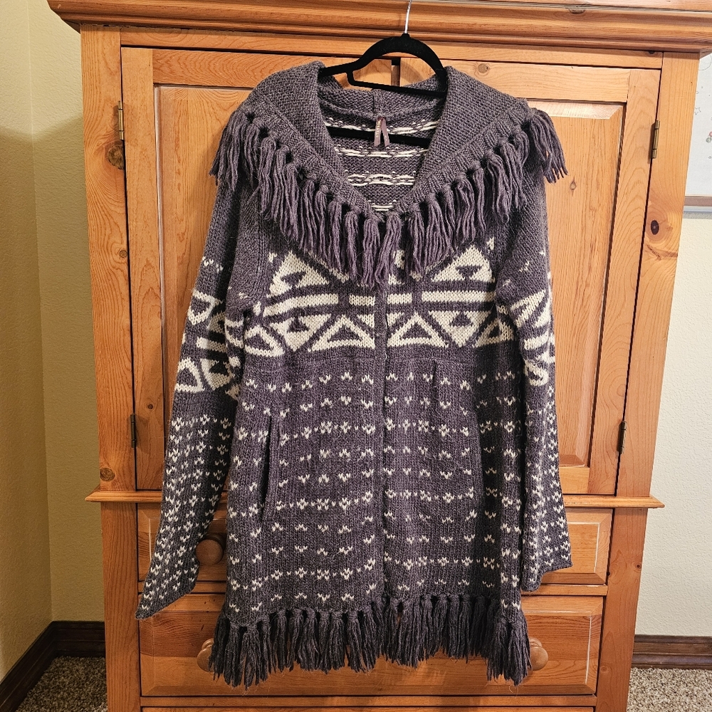 Stetson Wool Blend Hooded Cardigan Gray Size XL
